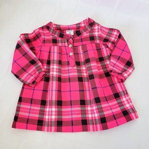 Carter's Long Sleeved Pink Tartan Plaid Dress 6 Months